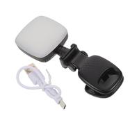 HEALSOPTHY Lampe à Pince Noire avec Miroir pour Smartphones, Lumière Réglable, Batterie Haute Capacité, pour Photos Nocturnes et Enregistrement Vidéo