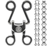 HEALSOPTHY Lot de 10 Agrafes Métalliques Invisibles pour Vêtements Crochet de Soutien-Gorge et Jupe Couleur Gunmetal N°1 Kit de Couture pour Réparation et Fixation Solide