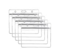HEALSOPTHY Lot de 10 Porte-badges Étanches en Plastique Bords Polis, Protège Rayures, pour École et Bureau