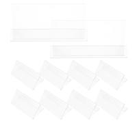 HEALSOPTHY Lot de 10 Porte-Cartes de Visite Transparents en Pet 12X6 CM Double Face Réversible Plaques Nominatives pour Bureau et Événements Étiquettes de Nom de Tableau pour Réunions et