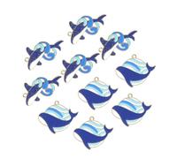 HEALSOPTHY Lot De 10 Porte-clés Pendentifs En Alliage, Colorés Bleu Et Argenté, Breloques Créatives Baleine Et Dauphin, Pour Création Bijoux Artisanaux, Décorations Diy, Présents Personnalisés