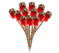 HEALSOPTHY Lot de 12 Stylos à Bille de Noël à Motifs de Dessins Animés Encre Gel Lisse Décorations Festives Rouges et Vertes Papeterie pour Étudiants et Présents de Fête de Fin D’Année