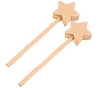 HEALSOPTHY Lot De 2 Baguettes De Fée en Bois Étoile, Garçon Et Filles, Modèle Inachevé à Peindre, Créativité DIY, Fête D’Anniversaire Et Décoration De Chambre, Loisirs Créatifs