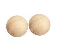 HEALSOPTHY Lot de 2 Boules en Bois Massif Non Peint 9 Cm Diamètre, Surface Lisse pour Loisirs Créatifs, Décoration Rustique et Projets DIY Artistiques, Accessoires Polyvalents pour Bricolage