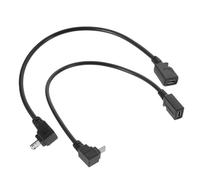 HEALSOPTHY Lot de 2 Câbles Micro USB Coudés 90° Adaptateurs USB Mâle vers Femelle, Usage Informatique et Mobile, Angles Supérieur et Inférieur, Compatibles Appareils Mobiles, Couleur Noire,