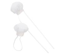 HEALSOPTHY Lot de 2 Mini Toques de Chef Blanches pour Poupées 10-15 Cm, Chapeaux Décoratifs en Tissu Doux avec Fermeture Élastique et Ruban, Accessoires la Cuisine pour Jeux de Rôle