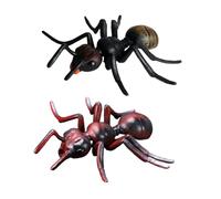 HEALSOPTHY Lot de 2 Modèles Animaux Fourmis Réalistes Noir et Rouge en Plastique, Éducatif pour Garçon et Filles, Ornement Insecte Simulation, pour Apprentissage et Jeux Pédagogiques