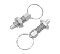 HEALSOPTHY Lot de 2 Pistons à Ressort M8 en Acier Inoxydable avec Anneau de Traction, Goupille Élastique Rétractable pour Équipements Industriels, Vis de Réglage pour Réparation