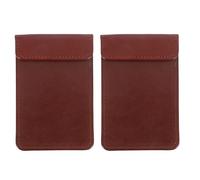 HEALSOPTHY Lot de 2 Porte-Additions en Cuir PU Marron 8X12 CM Porte-Documents de Table Compact et Léger pour Restaurant Bureau ou École Organiseur Pratique pour Reçus et Factures Usage