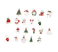 HEALSOPTHY Lot de 20 Accessoires en Alliage Goutte D’Huile pour Bijoux DIY Pendentifs de Noël Résistants à la Décoloration Décorations pour Bracelets et Colliers pour Créations