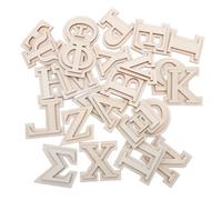 HEALSOPTHY Lot De 24 Lettres Grecques En Pour Décoration D'Intérieur Lettres En Pour Loisirs Créatifs Massif Décoration Murale Beige