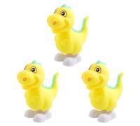 HEALSOPTHY Lot de 3 Jouets Mécaniques à Remonter Dinosaure Animal Interactif pour Garçon et Filles Décoration de Bureau Plastique Solide Couleurs Aléatoires Stimule la Couleur Aléatoire