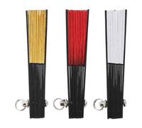 HEALSOPTHY Lot de 3 Mini Éventails Pliants en Papier et Bois 6 CM Accessoires pour Poupée et Décoration Photo Couleurs Blanc Or et Rouge pour DIY et Objets Miniatures