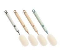 HEALSOPTHY Lot de 4 Brosses de Nettoyage pour Biberons Manche Amovible, Brosse à Bouteille Longue en Pp et Éponge, Couleurs Kaki, Vert et Gris, pour Tasses, Gourdes et Usage Domestique