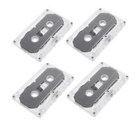 HEALSOPTHY Lot de 4 Cassettes Audio Vierges Noires 30 Boîtier Rigide Transparent pour Enregistrement Clair et Stable, pour DIY et Présents Rétro