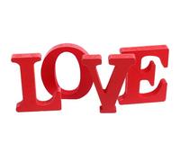 HEALSOPTHY Lot de 4 Décorations en Bois Rouge Love pour Saint-Valentin Ornements Lettres d'amour en Bois Décorations Mariage Romantiques pour Maison Bibliothèque et Bureau Présent Couple