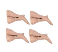 HEALSOPTHY Lot de 4 Nez de Sorcière en Caoutchouc Noir pour Halloween, Accessoires de Cosplay Réalistes pour Déguisement Sorcière, Fournitures Festives pour Fête et Farces Amusantes