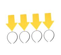 HEALSOPTHY Lot de 4 Serrage-têtes Flèche Jaune, Bandeaux Arrow Boppers Légers et Confortables pour Fête, Halloween, Carnaval et Séance Photo, Accessoires Cheveux Originaux et Amusants