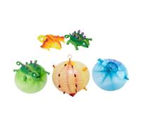 HEALSOPTHY Lot de 5 Ballons Jouets en TPR à Souffler de Dinosaure, Garçon et Filles, Taille Petite, Jouet Animal Gonflable, Jeu D’Amusement pour Intérieur et Extérieur, Set Style Aléatoire