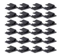 HEALSOPTHY Lot de 50 Clips Clips Câbles Auto-Adhésifs Noirs Ruban Double Face Support de Gestion de Câbles pour Fixation Murale Électriques Informatique et Domotique