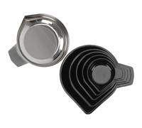 HEALSOPTHY Lot de 6 Plateaux de Balance Électronique en Acier Inoxydable avec Bec Verseur Fin, Résistant et Empilable, pour Petites Pesées en Pâtisserie