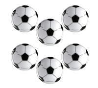 HEALSOPTHY Lot de 6 Set de Ballons de Football Gonflables en PVC Blanc et Noir, Décoration Fête Football, Balle Gonflable pour Garçon et Filles, Léger et Étanche, Jeux et Style Aléatoire