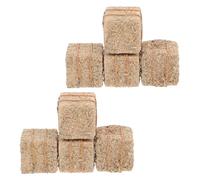 HEALSOPTHY Lot De 8 Meules De Foin Miniatures Carrées 2x2x2 Cm pour Décorations DIY, Fausse Paille Résistante Corde pour Maison De Poupée, Garçon Et Filles Et Loisirs Créatifs, Scène Ferme Miniature