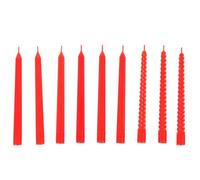 HEALSOPTHY Lot de 9 Bougies Miniatures Rouges Réalistes en Cire Simulée pour Décoration Maison de Poupée Accessoires Miniatures pour Micro-Paysage et Bureau Bougies de Culte sans Flamme