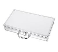 HEALSOPTHY Mallette Argenté Portable en Alliage D'aluminium et Résistante à l'usure Boîtier Métallique Rigide Rangement Sécurisé et Compact pour Bureau et École