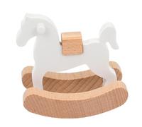 HEALSOPTHY Mini Cheval à Bascule en Bois Massif Décoration Miniature pour Maison de Poupée Mobilier Rustique Modèle de Meuble Ornemental Accessoire pour Décor de Chambre Surface Lisse