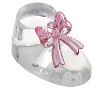 HEALSOPTHY Mini-Figurine Chaussure Bébé en Cristal avec Nœud Rose, Décoration Mariage et Baptême, Ornement Élégant pour Centre de Table et Bureau, Présent Souvenir Raffiné