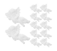 HEALSOPTHY Mini Pendentifs en Résine 100 Pcs - Figurines D'anges Décoratives à Dos Plat, Breloques Bébé Ange Blanches pour Scrapbooking, Ornements de Noël et Loisirs Créatifs