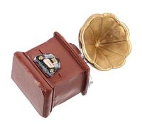 HEALSOPTHY Mini Phonographe Vintage en Résine Modèle de Gramophone Miniature Moyen pour Maison de Poupée Ornement Décoratif Réaliste et Mobilier de Jardin Miniature pour Maquette