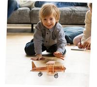 HEALSOPTHY Modèle Avion Bois Vintage Décoratif pour Bureau et Salon Miniature de Maquette Rétro Bois Ornement Cadeau pour et Amateurs