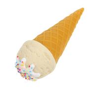 HEALSOPTHY Modèle de Cornet de Glace en Plastique Blanc Crème, Décoration Réaliste pour Étalage, Accessoire Photo Culinaire, Ornement Factice pour Vitrines, Cafés et Événements, 1 Pièce