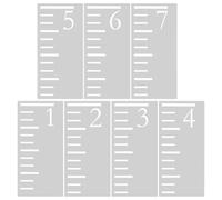 HEALSOPTHY Modèle de Graphique de Croissance 7 Pièces Réutilisables en Plastique Blanc, Pochoir Mural Haute Décoration Marquages Clairs en Pouces pour Activités D'apprentissage Garçon