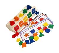 HEALSOPTHY Montessori Bois Tri Couleurs Jeu Éducatif Motricité Fine Garçon Fille Préscolaire Bois Compact Forme Classificateur