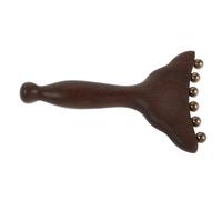 HEALSOPTHY Outil de Massage Gua Sha en Bois et Laiton Léger pour Visage Sculptant, Forme Queue de Poisson avec Bords Arrondis, pour Soins Quotidiens et Détente au Bureau