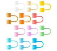 HEALSOPTHY Pailles en Silicone Réutilisables et Protéger 12pcs Embouts de Paille Flexibles et Élastiques Faciles à Installer et Protéger Lors de Rassemblements et Décoration