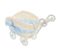 HEALSOPTHY Panier à Bonbons Tressé en Polypropylène Bleu de Poussette, Panier de Rangement Décoratif pour Shower et Fête Prénatale, 1 Pièce