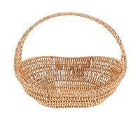 HEALSOPTHY Panier Tressé à la Main en Rotin Synthétique Petit Format avec Anse en Fer Forgé Panier Décoratif Multifonction pour Fleurs Fruits et Mariage pour Cueillette et Présentation