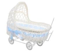 HEALSOPTHY Panier Tressé Imitation Rotin Forme de Chariot pour Bonbons et Décorations pour Baptême Shower Mariage Panier Multifonction pour Fleurs et Souvenirs Bleu