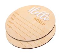 HEALSOPTHY Panneau D'annonce de Naissance Accessoire Photo Simple et Délicat en Bois Rond 2 Pcs et Nom de Bébé pour Souvenir de Naissance et Décoration Joyeuse Décoration Joyeuse