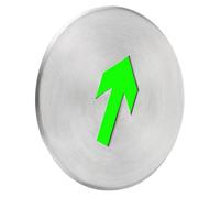 HEALSOPTHY Panneau de Sortie Directionnel Acier Inoxydable Signal Lumineux Fluorescent Auto-éclairant pour Évacuation Incendie Installation Facile Usage Intérieur et Extérieur