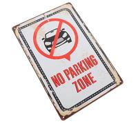 HEALSOPTHY Panneau d'Interdiction de Stationner en Fer Robuste Signalisation « Stationnement Interdit » pour Allée Privée Panneau d'Avertissement Résistant à L'Usure pour Cour et Parking