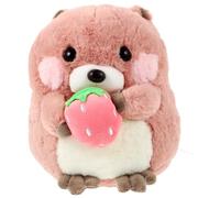 HEALSOPTHY Peluche Animal Peluche Mignonne pour Garçon Fille Coussin Doudou Hamster et Marmotte Anniversaire Doux et Décoratif