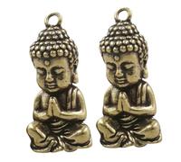 HEALSOPTHY Pendentif Bouddha Vintage 2Pcs Ornement de Bouddha Suspendu Décoration Pendentif Décoratif pour Clés et Bagages pour Présents d'Anniversaire