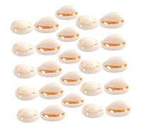 HEALSOPTHY Pendentif Conque Naturel Double Trou 1,6 Cm Jaune, Lot De 50, Accessoires Diy Boucles D'oreilles Et Colliers Pour Décoration Suspendue, Matériel Artisanal Créatif