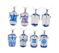 HEALSOPTHY Pendentif Diffuseur Aromathérapie Alliage Cuivre Coloré Colonne Creuse Ouvrable avec Anneau Suspendu Porte-huile Essentielle Solide pour Collier DIY