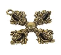 HEALSOPTHY Pendentif Vajra En Laiton Mini, Porte-clés Bouddhiste Croix Vajra, Accessoire Artisanal Antique, Décoration Diy Spirituelle Pour Paix Et Protection, Présent Artisanal, Usage Quotidien